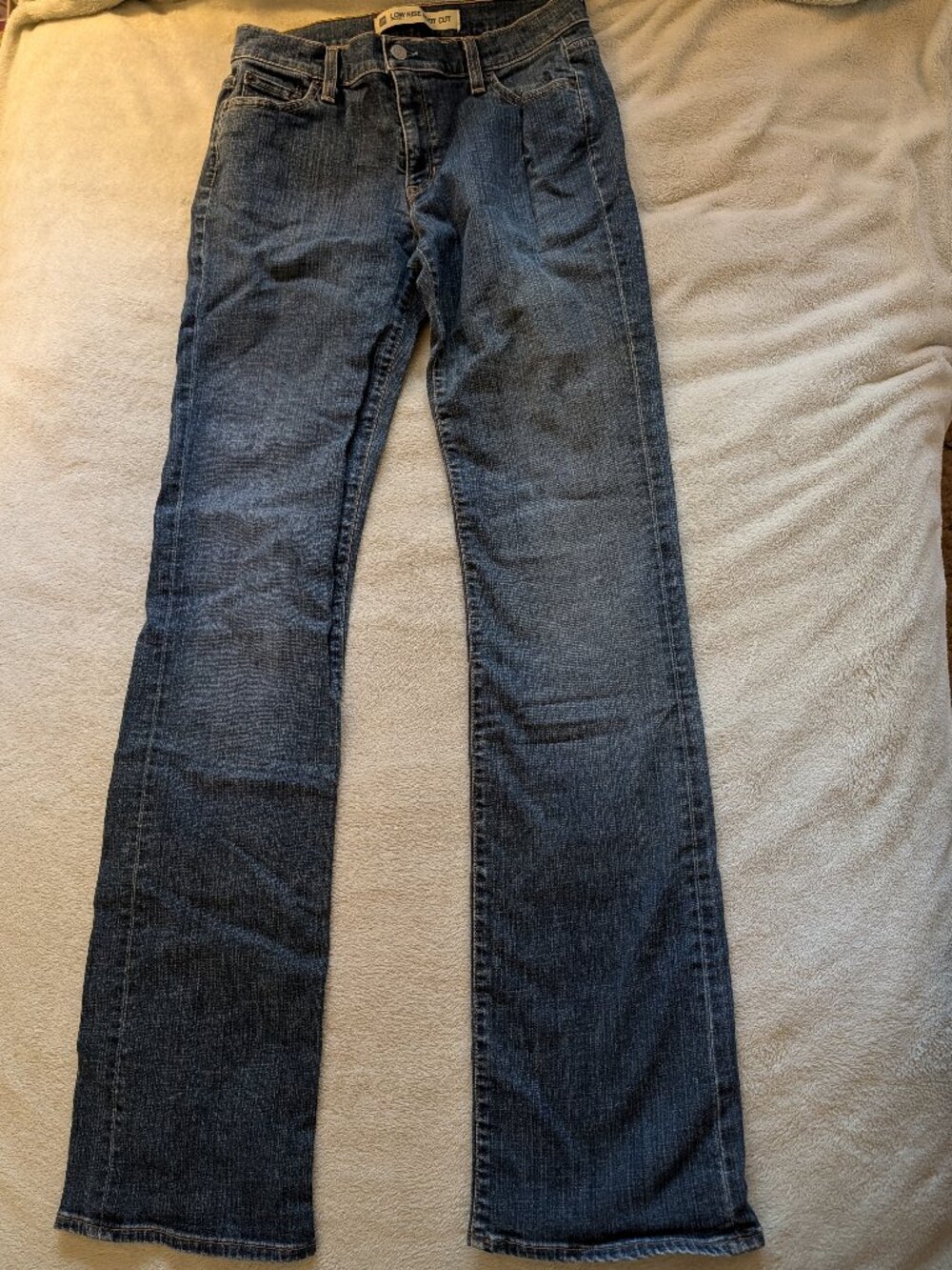 WOMEN'S GAP JEANS 10 Extra Long Low Rise Boot Cut Stretch Denim Blue Pants